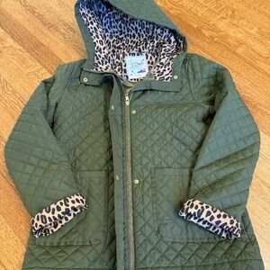 J. Crew Kids Quilted Barn Jacket Olive Green Girls Size 14 Crewcuts